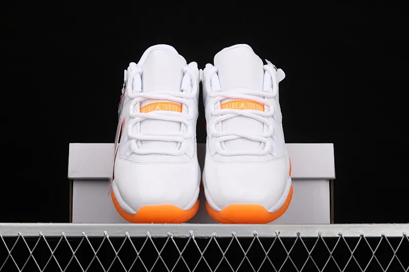 All categories Air Jordan Jordan series basketball shoes Air Jordan 11 pure original version Air Jordan 11 Bright Citus AJ11 Joe 11 white orange low-top basketball shoes AH7860-139